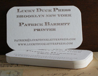 Lucky Duck Press business card